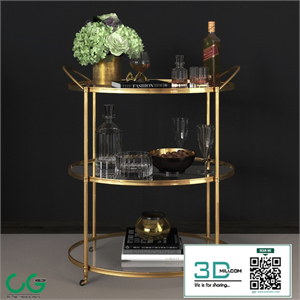 Arteriors - Connaught Bar Trolley